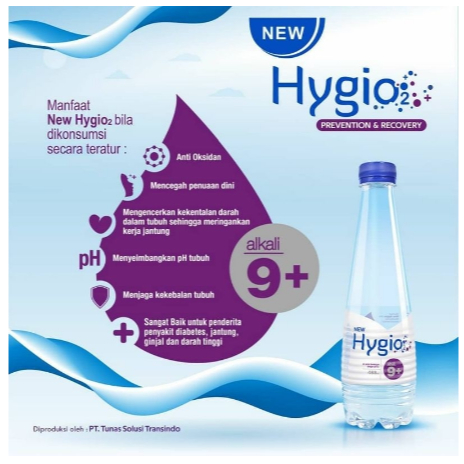 

New Hygio2 Alkali 9+ 458ml (24 botol / 1 karton)