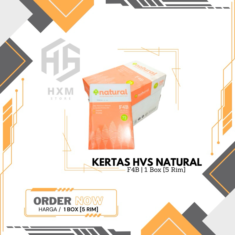 

Kertas HVS F4B NATURAL 75 GSM [1 Box/5 Rim]