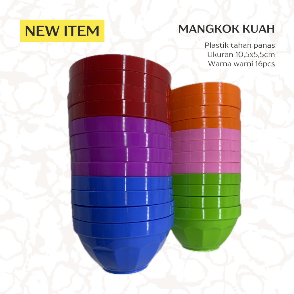 MANGKOK PLASTIK UNYIL/MANGKOK KUAH WARNA LUSINAN