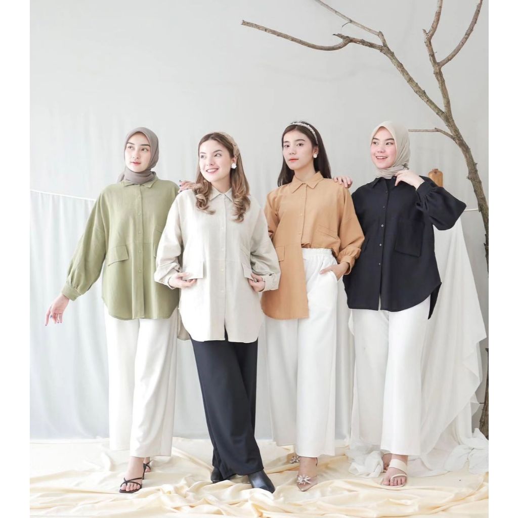 Best Seller Atasan Wanita Tranding - Zora Top / Kemeja Crinkle / Atasan Wanita Casual / Atasan Wanit