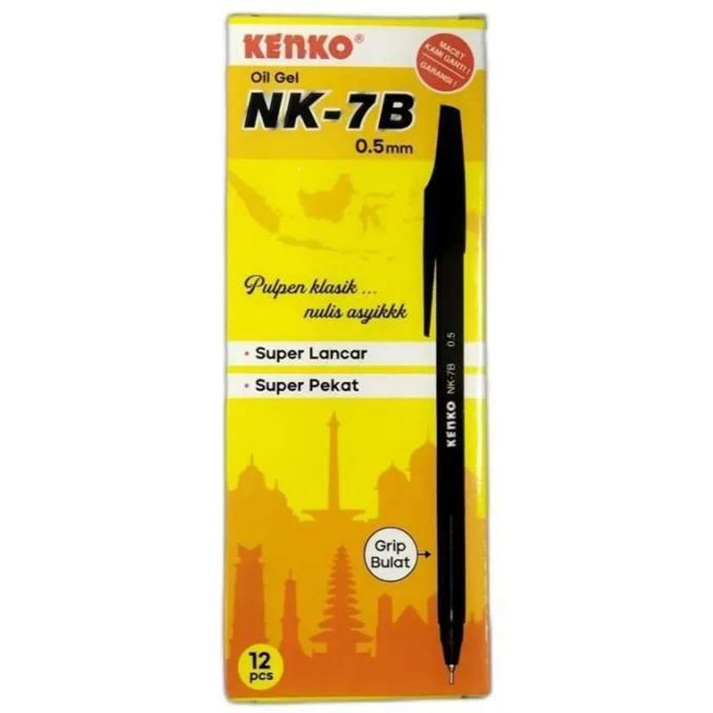 

Kenko Pen Oil Gel BLACK 1 Pack - Ballpoint Kenko NK-7B - Pulpen 0.5
