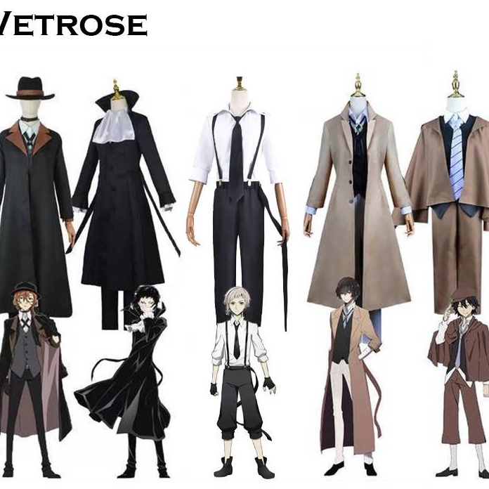MEGA SALE WetroseReady Stock Bungo Stray Dogs Cosplay Costume Daizai Osamu Nakahara Chuya Yosano Aki