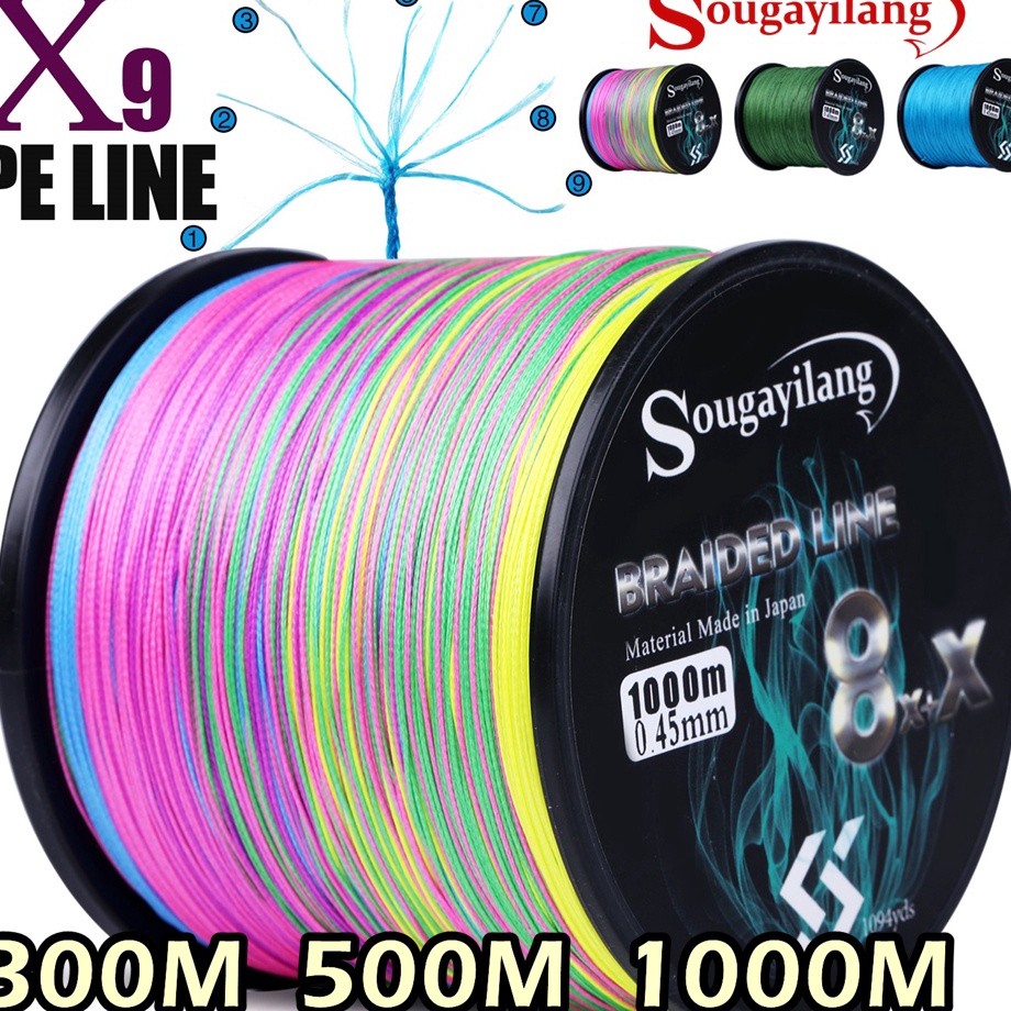 Terlaku Sougayilang Senar PE X9 Untai 3M 5M X9 Kepang Tali Pancing Line Senar Pancing