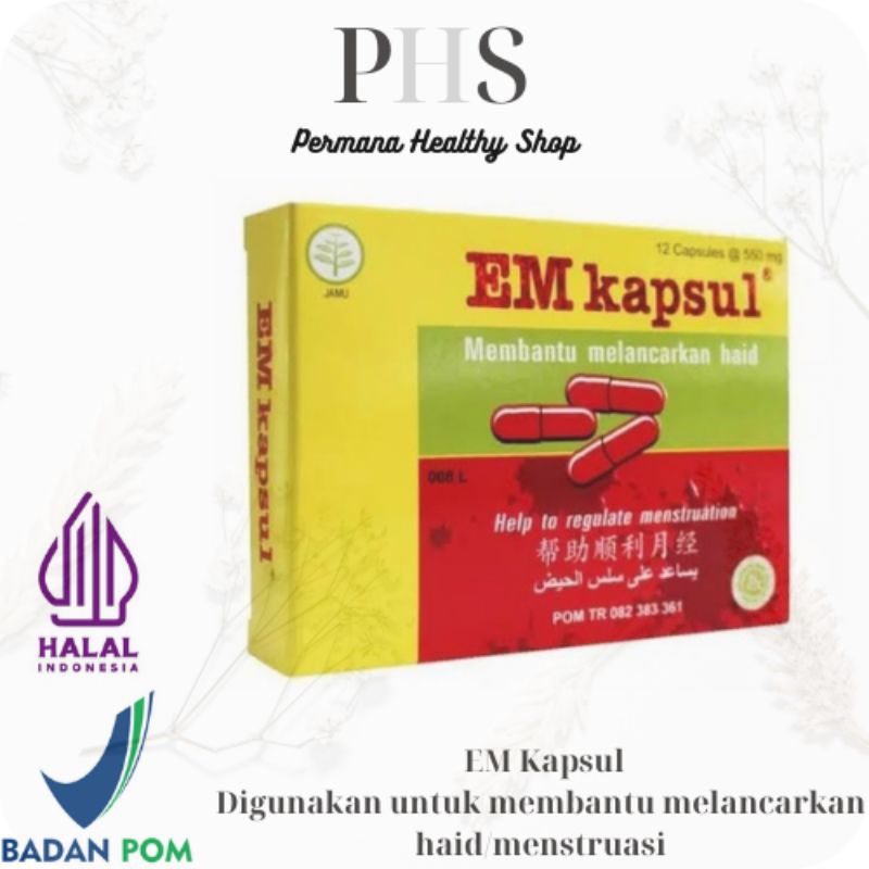 EM Kapsul / EM Kapsul isi 12 Kapsul / EM Kapsul Pelancar Haid / EM Kapsul Borobudur