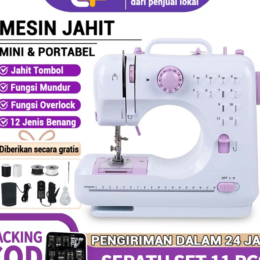 1111 Epic Finds Mesin Jahit Mini Portabel 55A dengan 12 Pola Jahitan Cocok untuk Pakaian Jahit Tanga