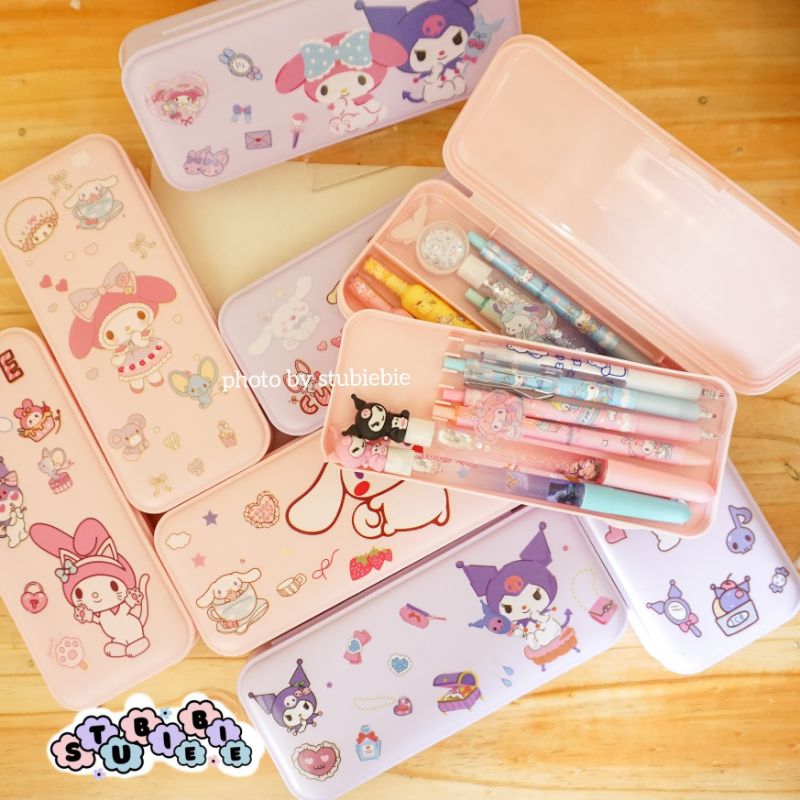 

(KP01) Kotak pensil storage pencil case sanrio 2 tingkat ATK Alat sekolah anak Kuromi Mymelody