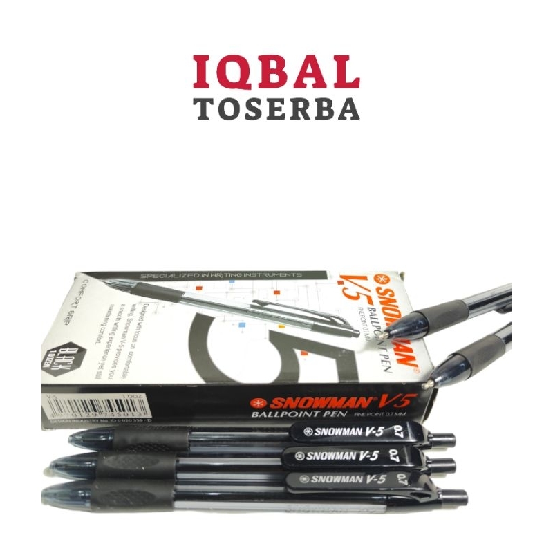 

BALLPOINT SNOWMAN V5 0.7 ISI 12 BLACK/SNOWMAN PULPEN/ATK