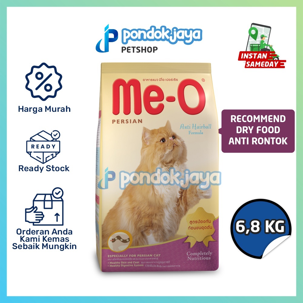 Gosend 6,8kg Meo PERSIAN ADULT Makanan Kucing Kering Cat Food Me-o DrY Persia Kering Dewasa Adult 6,