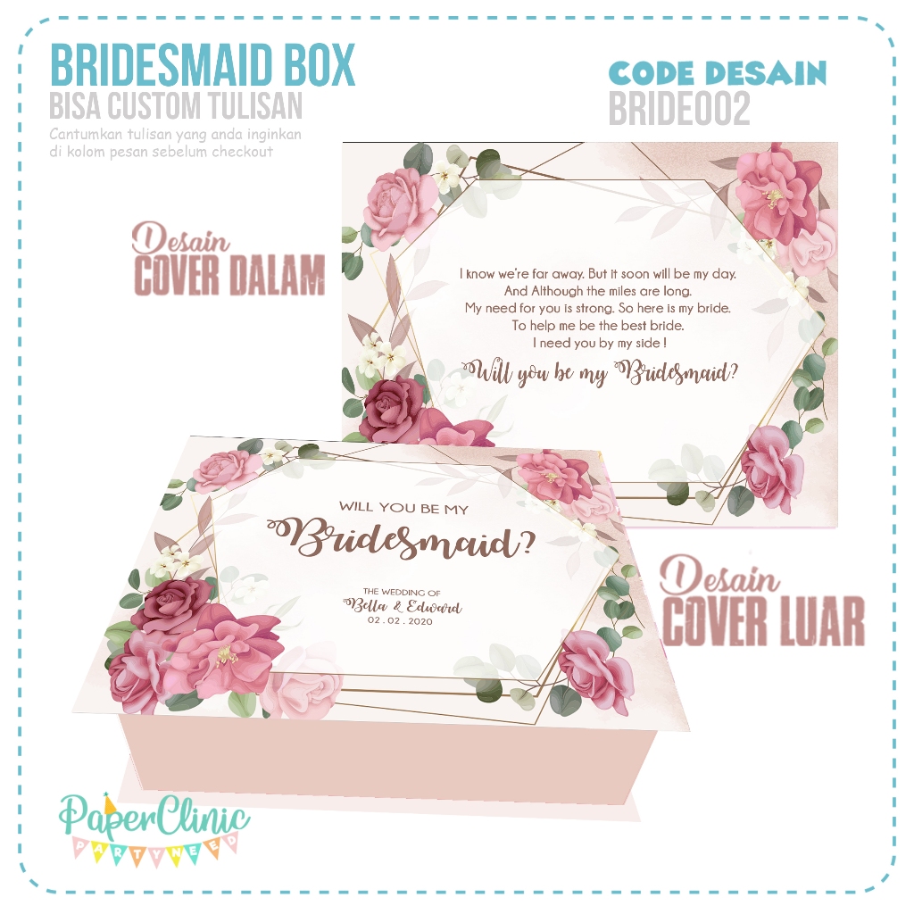 

Kotak hampers kado souvenir gift box bridesmaid hard box custom ukuran 25 x 20 x 7 cm