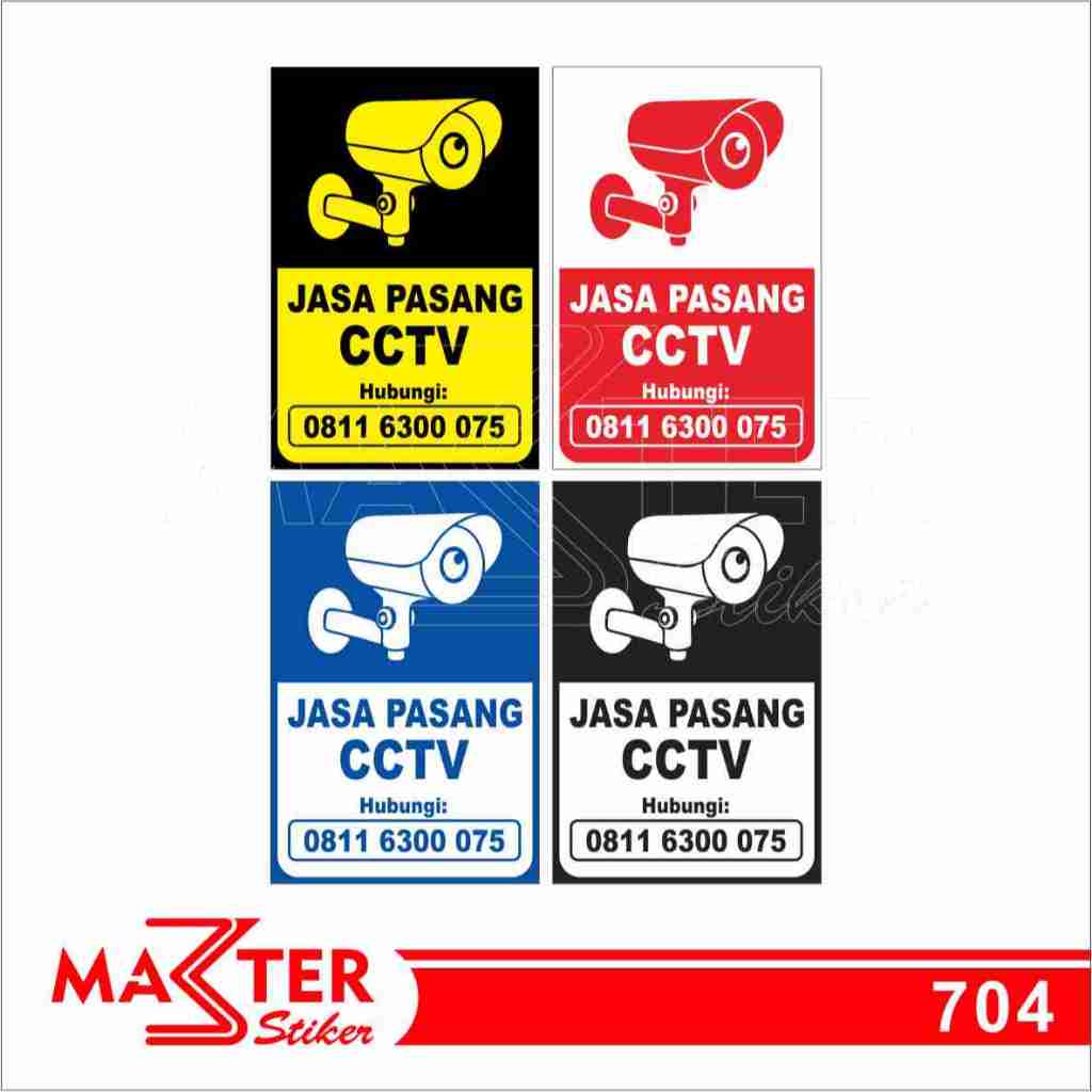 

704 - Stiker Jasa Pasang CCTV, Sticker Vinyl, Premium, Tahan Air, Termurah, dan Bisa Custom
