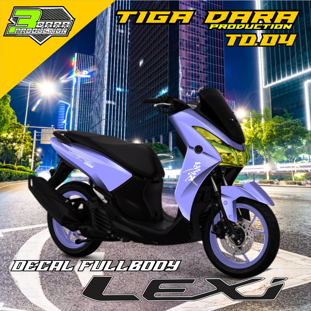 (Cod) Decal Lexi Full Body Baru Stiker Motor Yamaha Lexi Decal Full Body Desain Polos TD.04