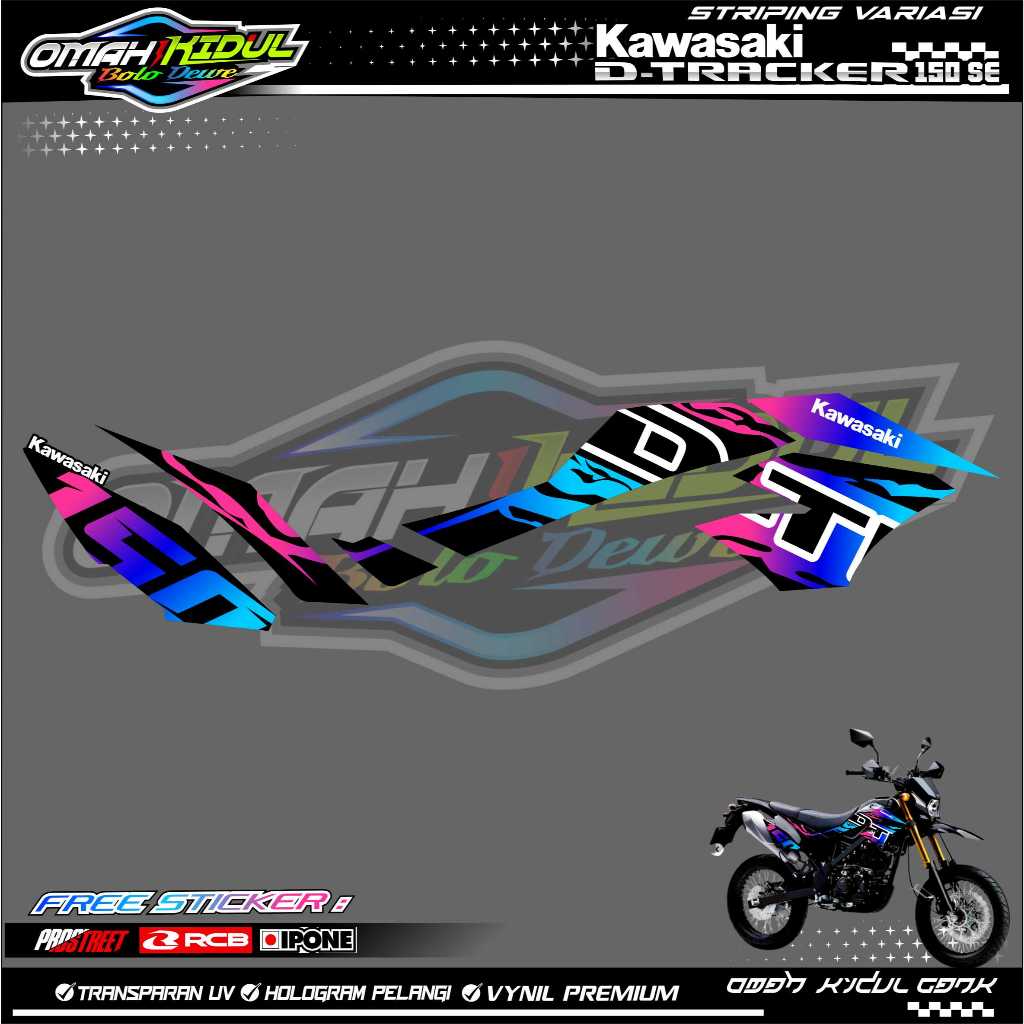 STRIPING VARIASI KAWASAKI D'TRACKER 150 SE / STICKER LIST VARIASI D'TRACKER 150 SE