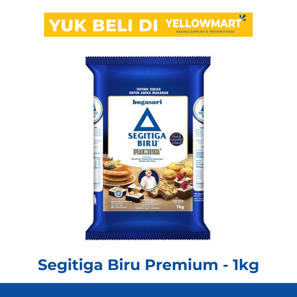 

Segitiga Biru Tepung Terigu Premium Terigu Protein Sedang - 1kg