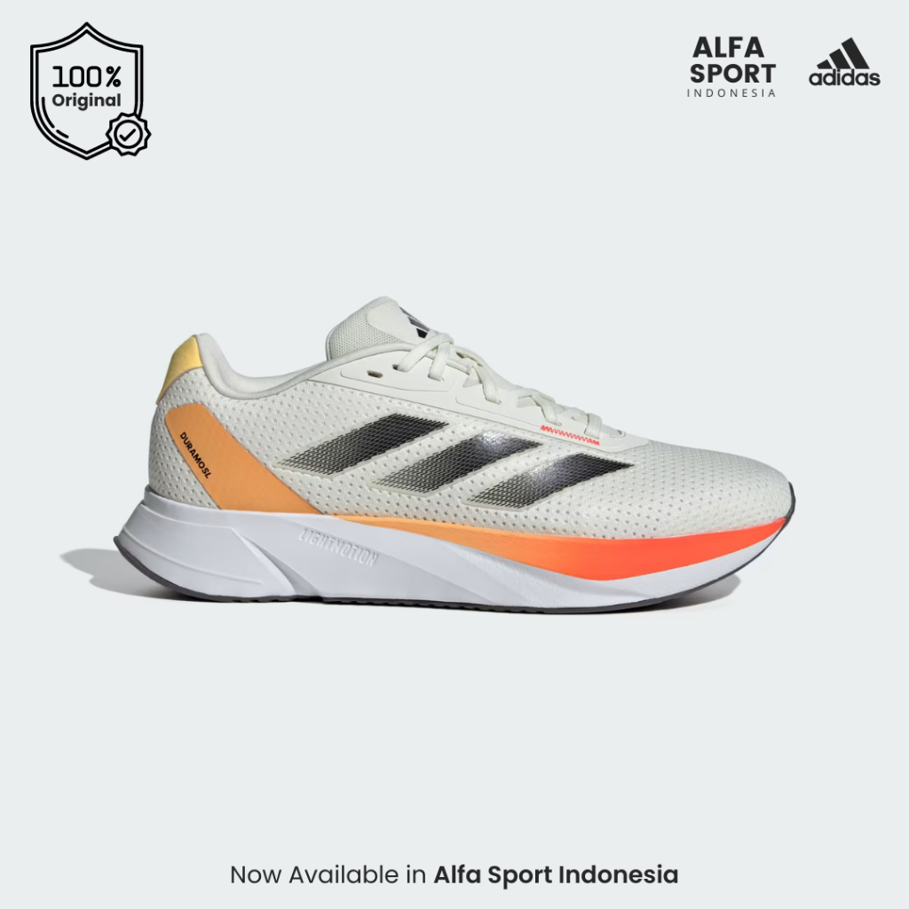 Sepatu Running Adidas Pria Duramo SL Putih Oranye