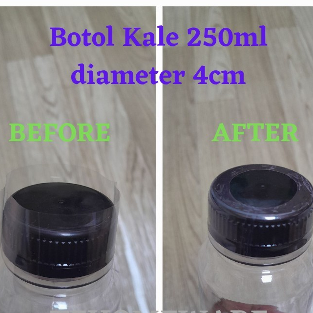 Segel Plastik Shrink segel Tutup Botol Kale 250ML, 1liter tutup diameter 4cm Plastik Lebar 7cm