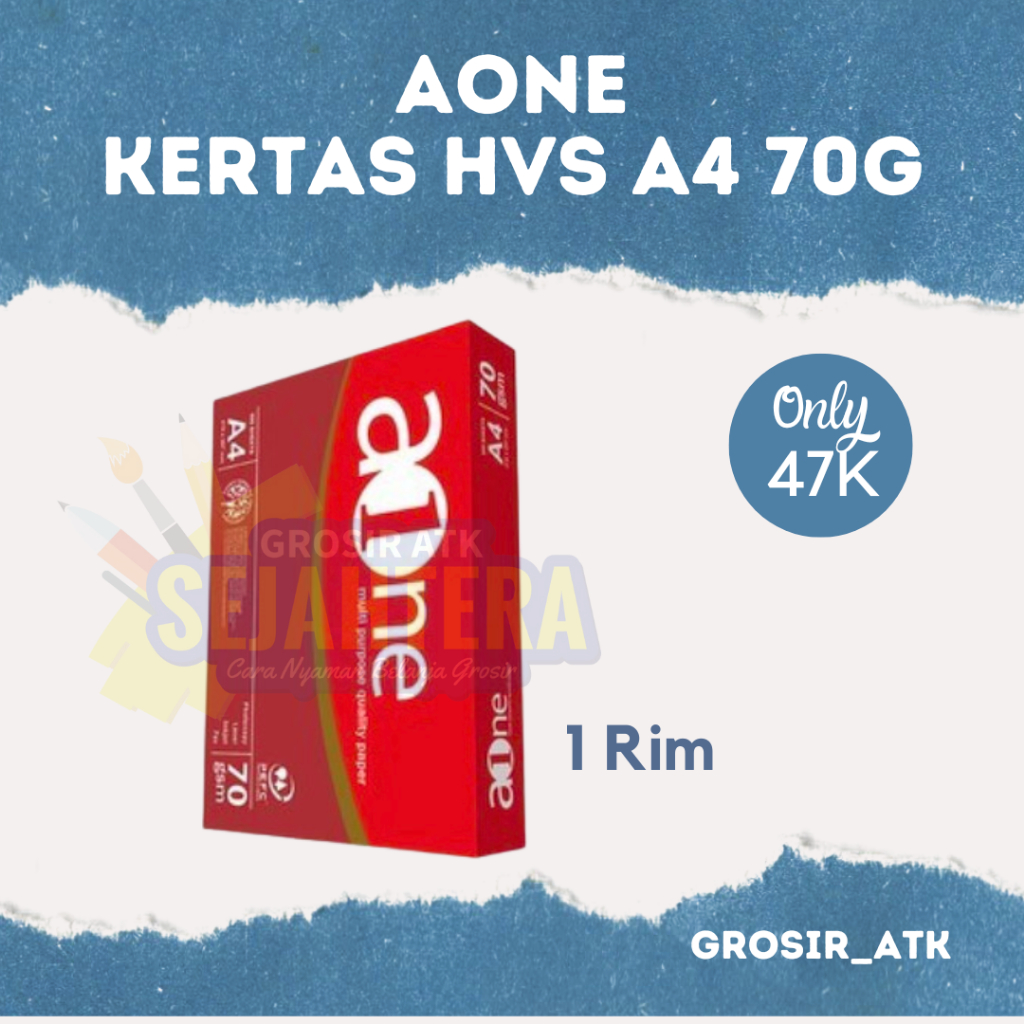 

[RIM] KERTAS FOTOKOPI HVS A4 70 GSM GRAM AONE / MAXI BRITE