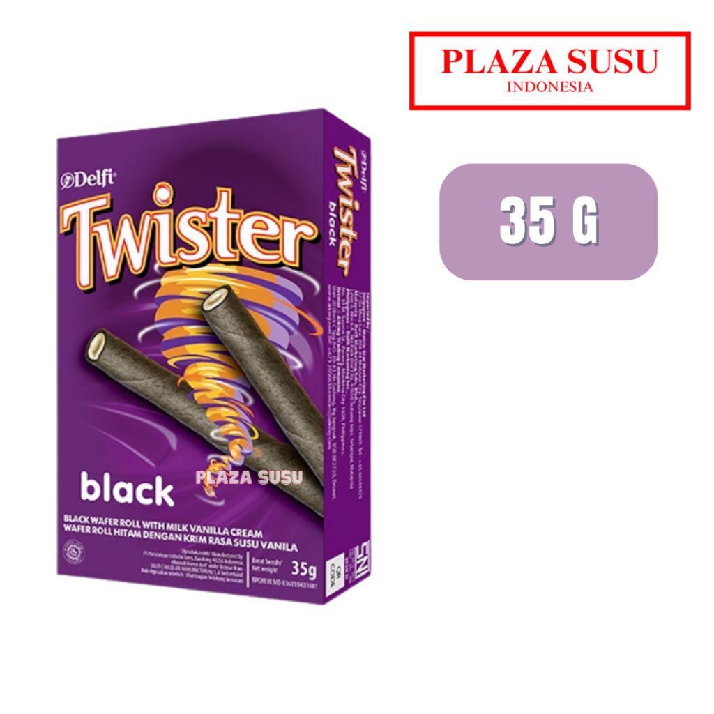 

DELFI TWISTER BLACK 35 G MAKANAN RINGAN DELFI WAFER ROLL KRIM VANILLA