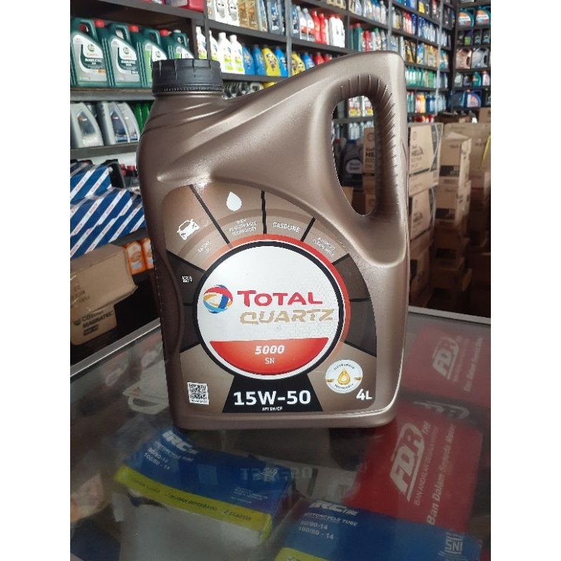 Oli Mesin Total Quartz 5000 15w50 Kemasan 4L Original
