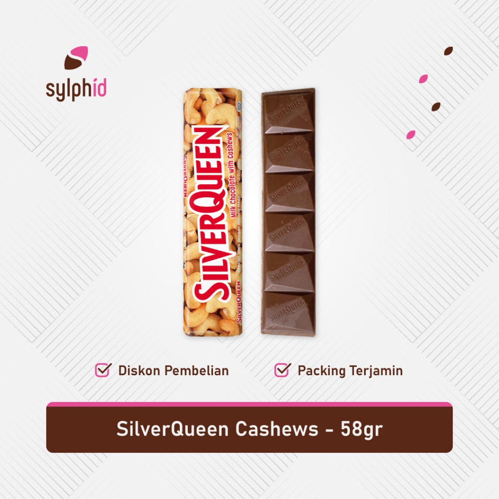 

SilverQueen Cashews Milk Chocolate 55 gr / Cokelat Silver Queen
