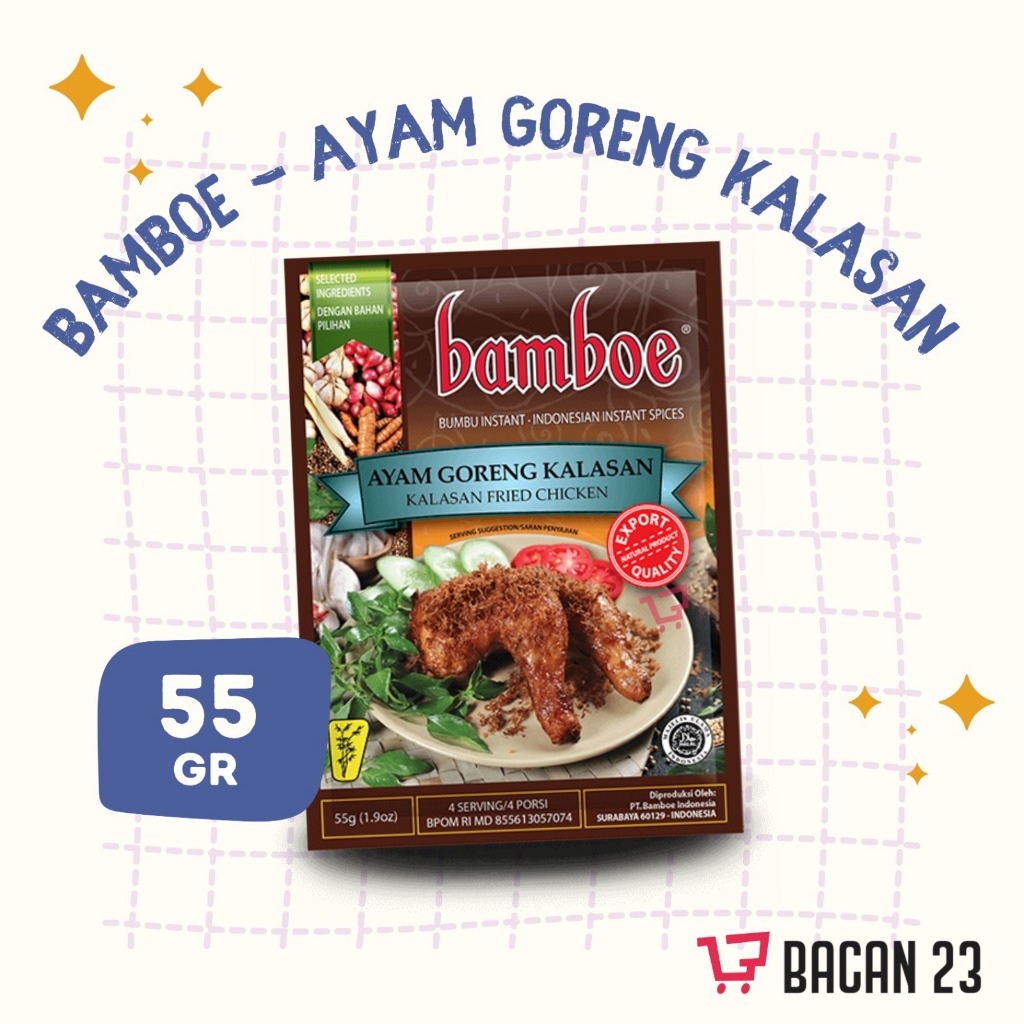 

Bamboe Bumbu Instan Ayam Goreng Kalasan (55 Gr) / Bumbu Dapur Instan / Penyedap Rasa
