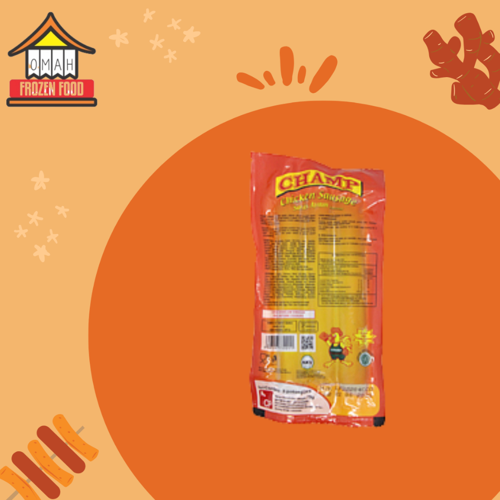

Champ Sosis Ayam 75gr Sosis Ayam Isi 3pc (NON COD DILUAR KARISIDENAN SOLO)