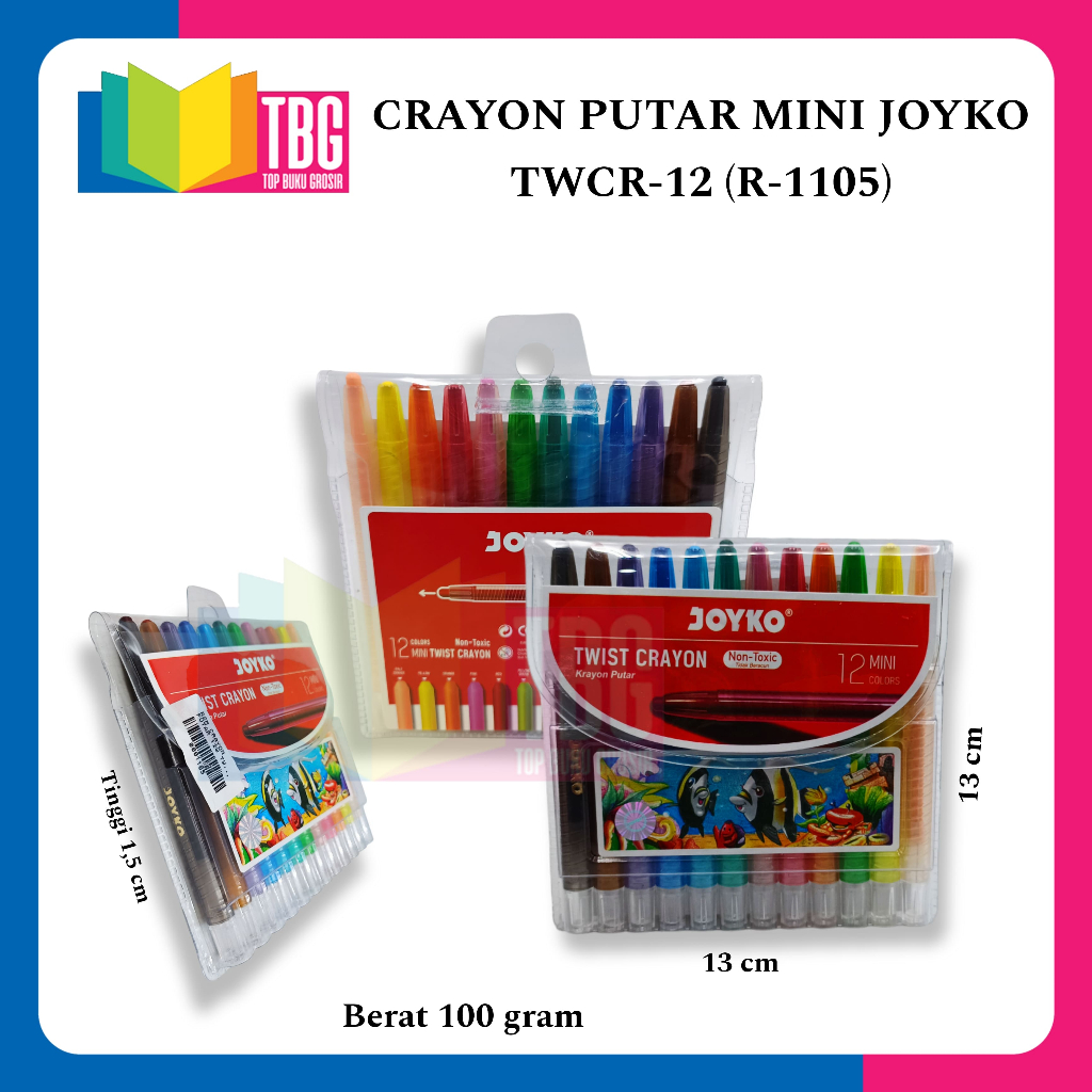 

1 SET (12 WARNA) CRAYON PUTAR MINI JOYKO/TWIST CRAYON TWCR-12 JOYKO/CRAYON PUTAR PENDEK JOYKO (R-1105)