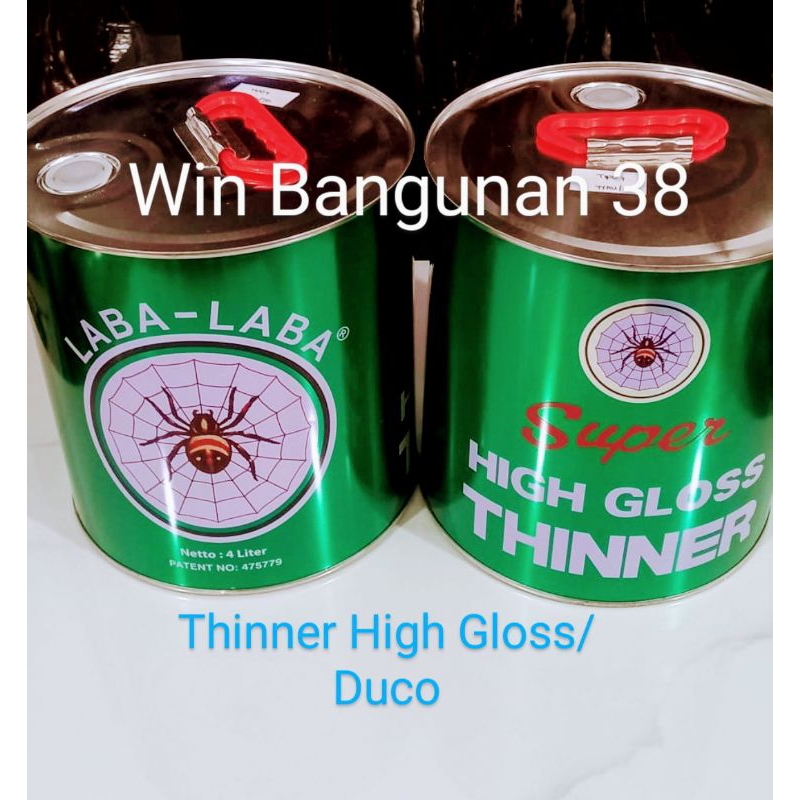 Thinner Laba Laba Galon 4 Ltr/Thinner Cat Minyak/Pengencer Cat Minyak/Thinner Cat Duco