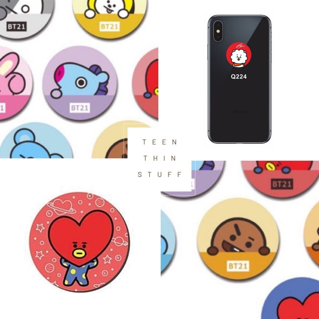 BT21 POP SOCKET ACRYLIC | POPSOCKET KARAKTER POP SOCKET ACRYLIC TATA MANG KOYA SPOOKY VAN RJ COOKY C