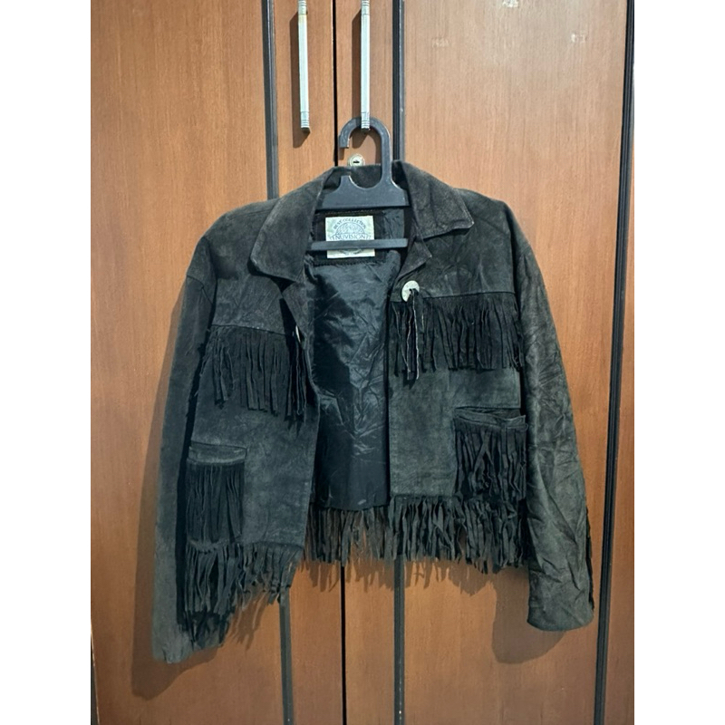 [PRELOVED] Leather Fringe Jacket