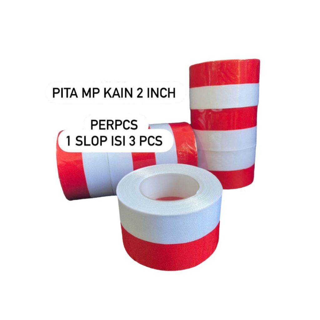 

Pita Mp kain ukuran 2 inch / pita merah putih kain 2inch