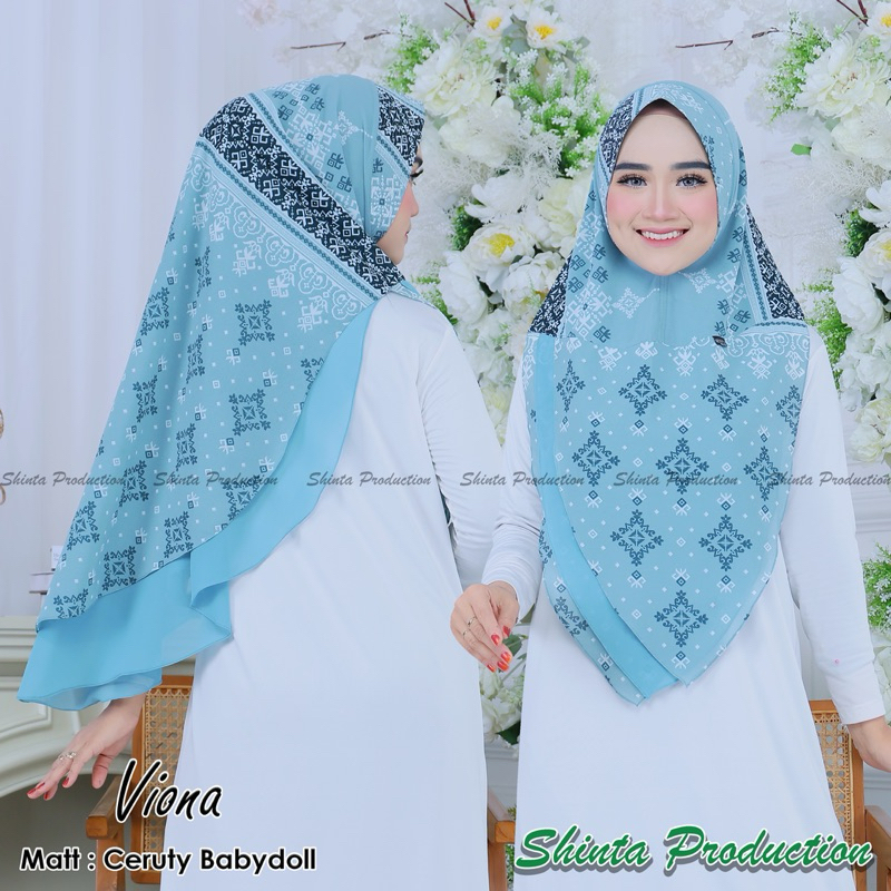 Khimar ceruty babydoll premium ceruty 3layer motif hijab modis