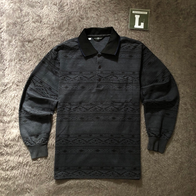 Polo Lengan Panjang Motif | Arnaldo Bassini Golf Classic Navajo | Size L