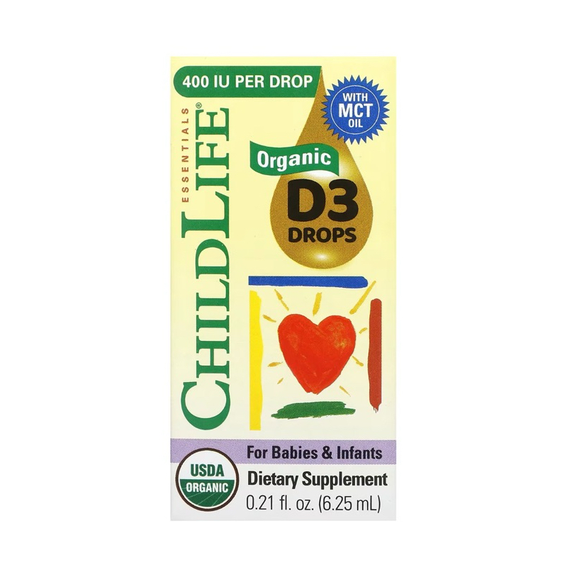 ChildLife Organic Vitamin D3 Drops Natural Berry Flavor 400 IU (6,25 ml)
