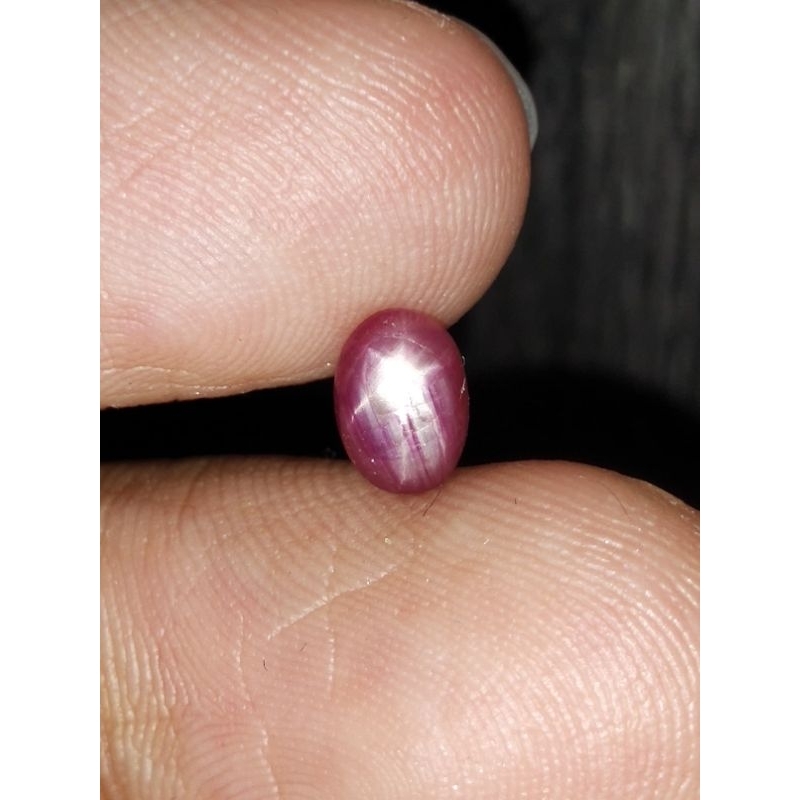 Natural Ruby Star 6.5x4.5x3 mm 0.85 Ct Merah Delima Kristal Super Oval Cabochon Code 1060