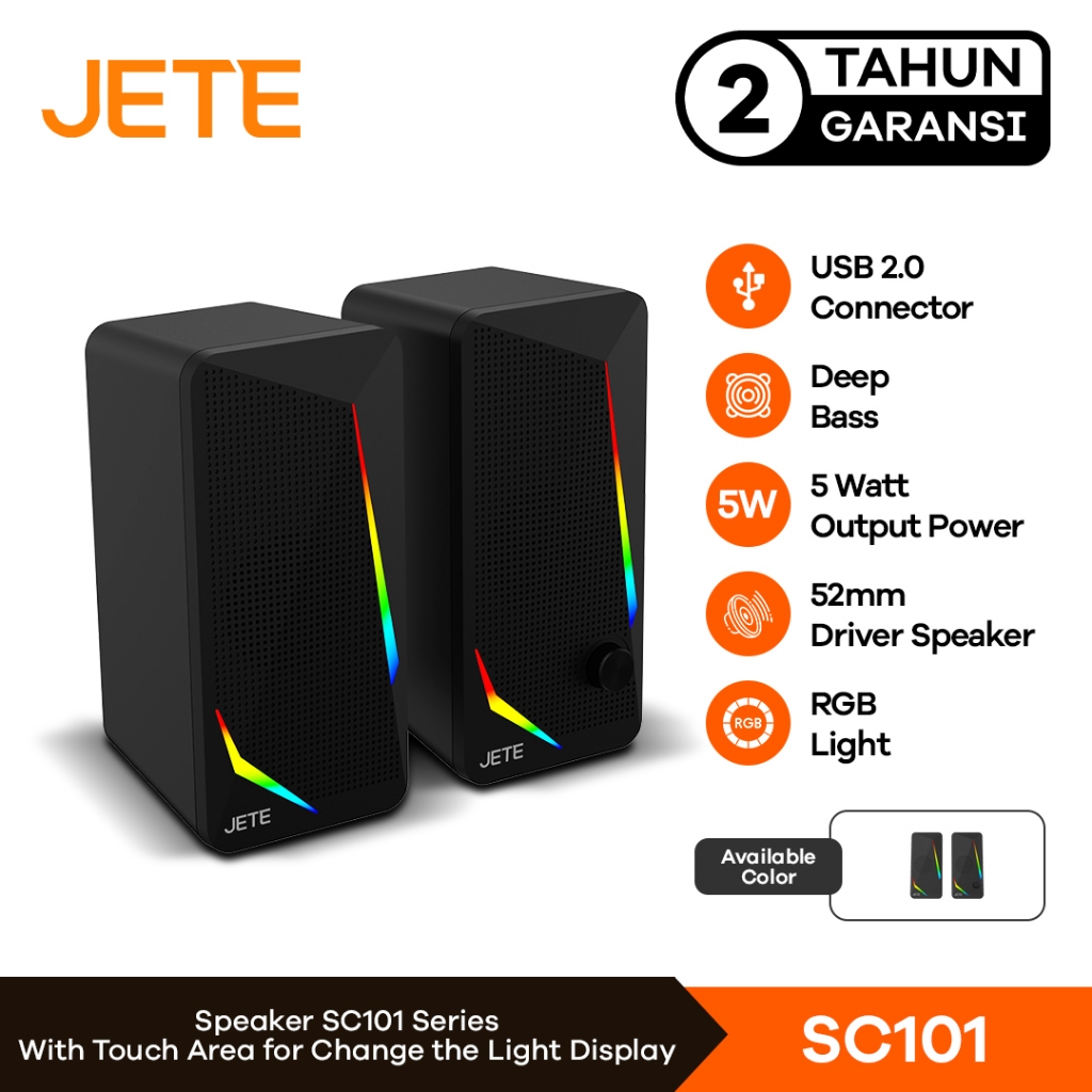 Speaker PC Komputer Laptop JETE SC101 5 Watt with LED Light - Garansi 2 Tahun-1