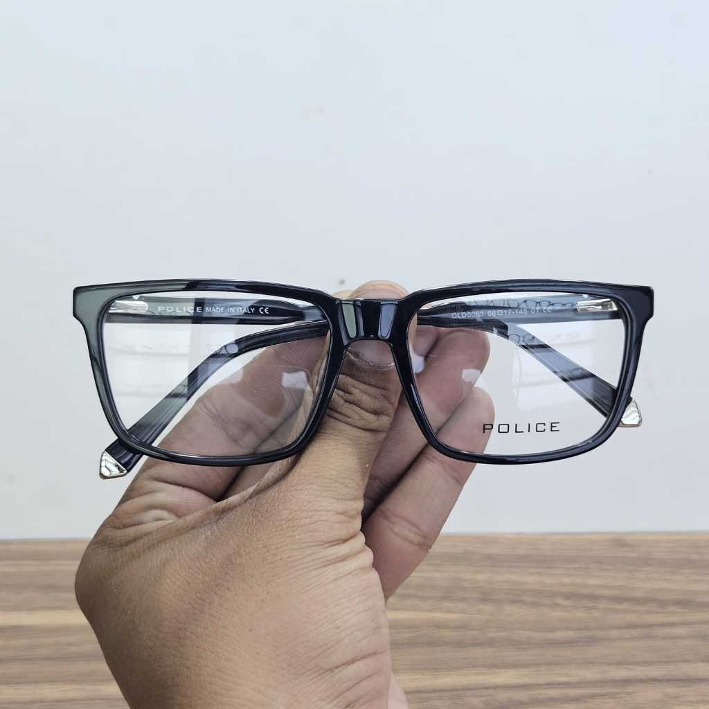 kacamata pria wanita kotak asetat 0053 hitam glossy grade original