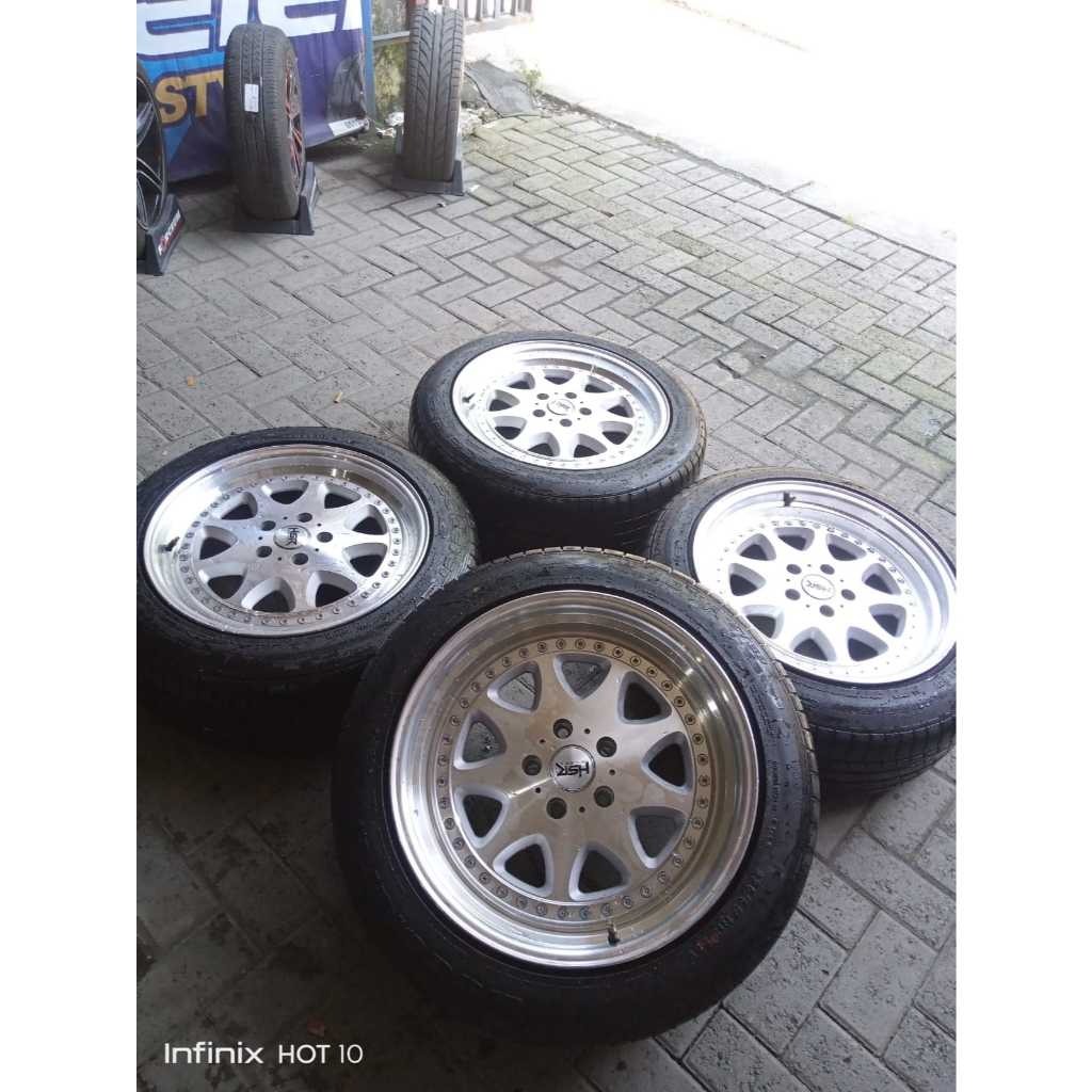 VELG HSR BRABUS BAVARIA R18 LEBAR 8,5/9,5 5X114 ET42 +BAN ACC IOTA 225 55 PRODI 2024 LIKE NEW COCOK 