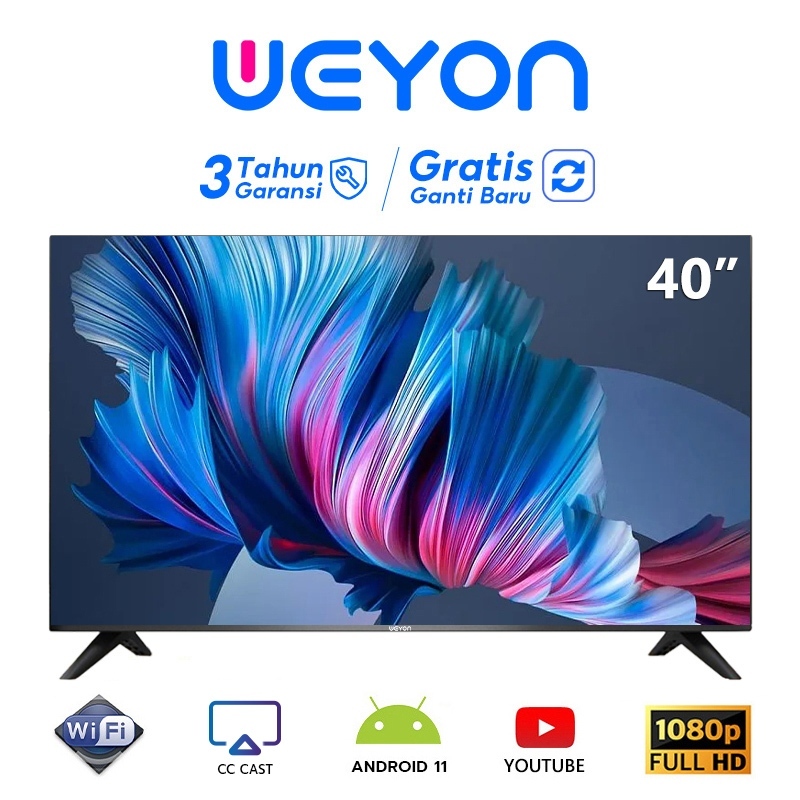 [Android 11 ] Smart TV 40 inch Digital TV Weyon Animax Android TV Garansi Resmi Bisa CCTV / MONITOR
