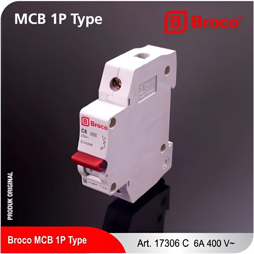 BROCO MCB 1 Phase 6A 17306C / MCB 6 ampere 1Pas Broco