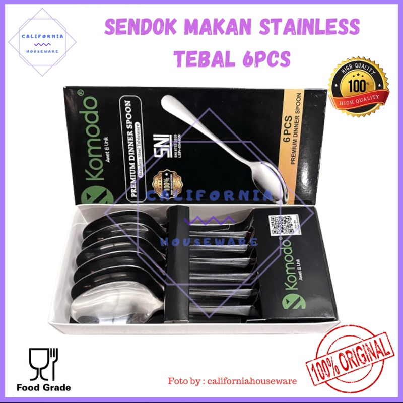Sendok Makan Stainless Tebal 6pcs / Sendok Makan / Sendok Makan Stainless KOMODO