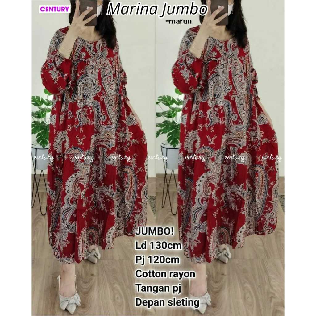 MIDI DRESS WANITA KATUN RAYON PREMIUM JUMBO LD 130 LENGAN PANJANG MOTIF TERBARU