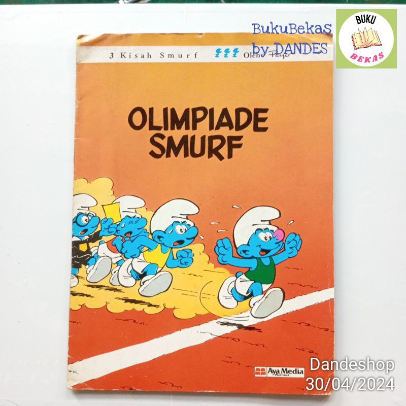 Olimpiade Smurf _ 3 Kisah Smurf (1988 Aya Media)  - Buku Cerita Anak Bekas Preloved