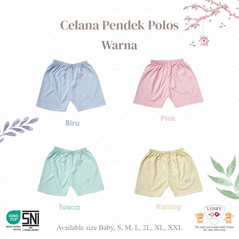 LIBBY CELANA PENDEK POLOS WARNA DAN PUTIH- CELANA PENDEK ANAK