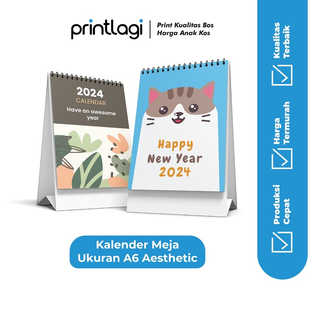 

Kalender Meja Ukuran A6 Estetik / Desain Random / Kalender A6 Murah