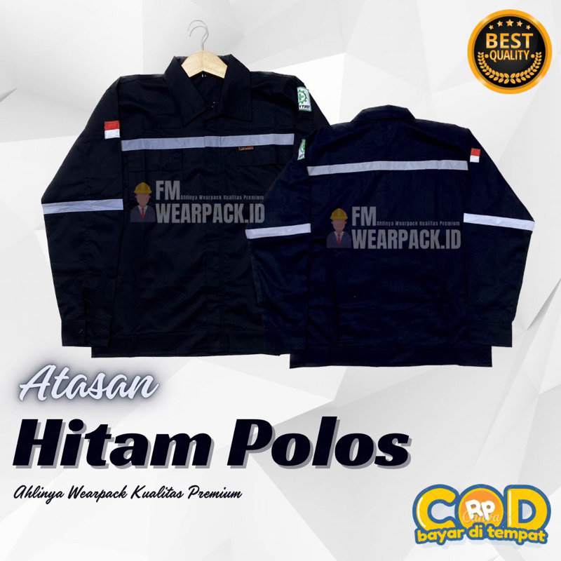 GUDANG WEARPACK - BAJU SAFETY HITAM POLOS
