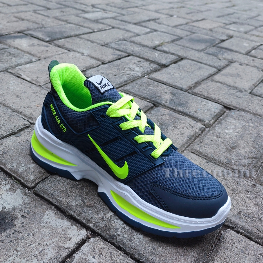 WTB Sepatu Wanita Sneakers Running Navy Stabilo Model Painting Pria Olah Raga