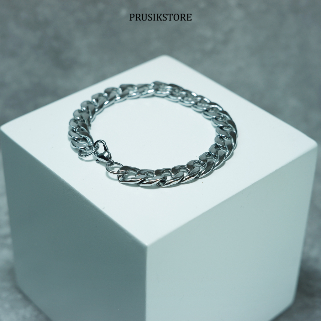 Gelang Rante Pria Steinlis Steel (Besi Putih)