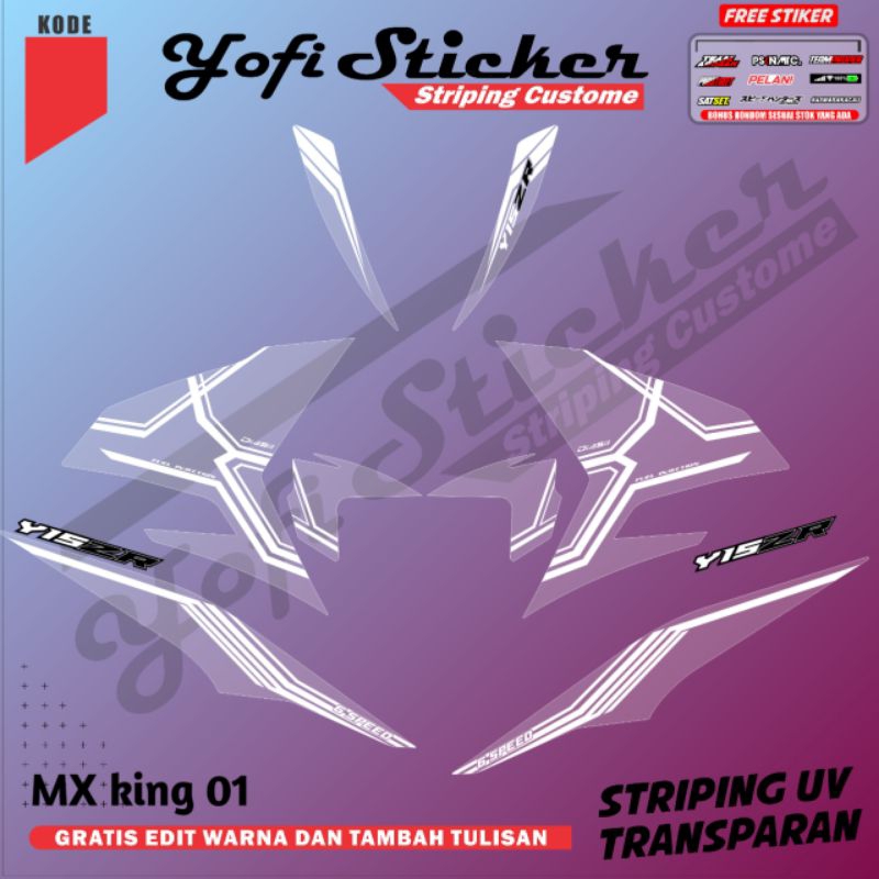 decal stiker stripingtransparan  variasi full body striping MX king biru putih old new MX king 01