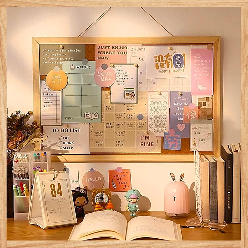

TERMURAH Mading kamar aesthetic dekorasi meja belajar task planer Message Board MDF Board Vision Board Mading Kamar Pin Board Board send Sticker and accessories ART K2F9