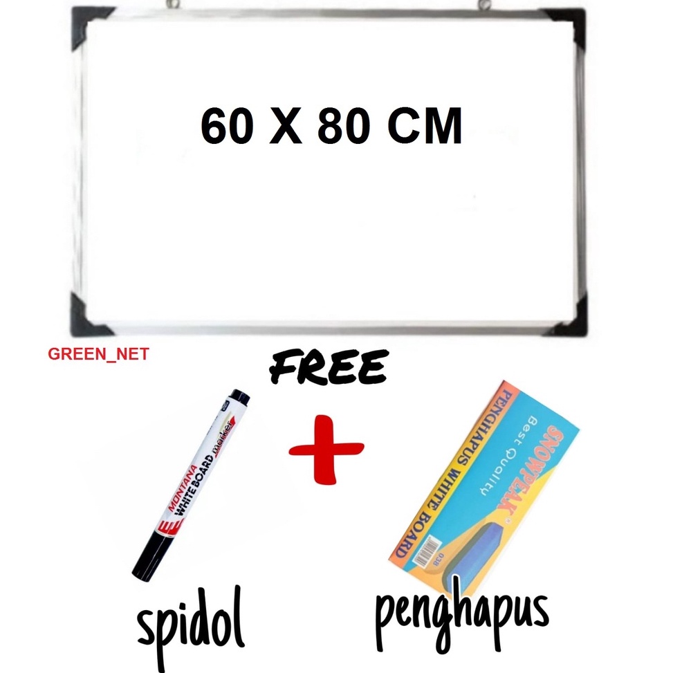 

Papan Tulis Spidol dan Kapur Whiteboard Blackboard Ukuran 6X8 FREE SPIDOL DAN PENGHAPUS ART E6K3
